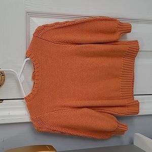 Baby Girl Ruffle Butts Orange Cable Sweater